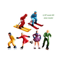 

1pc 1/87 Ho Scale Model Figure Set Skiers Skaters Landscape Model Train Railway Layout Scenery Diy Miniature Dioramas Display