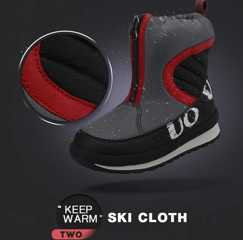 UOVO Новое поступление теплая обувь для мальчиков Высокое качество модные зимние сапоги детские зимние сапоги детская обувь#28-38