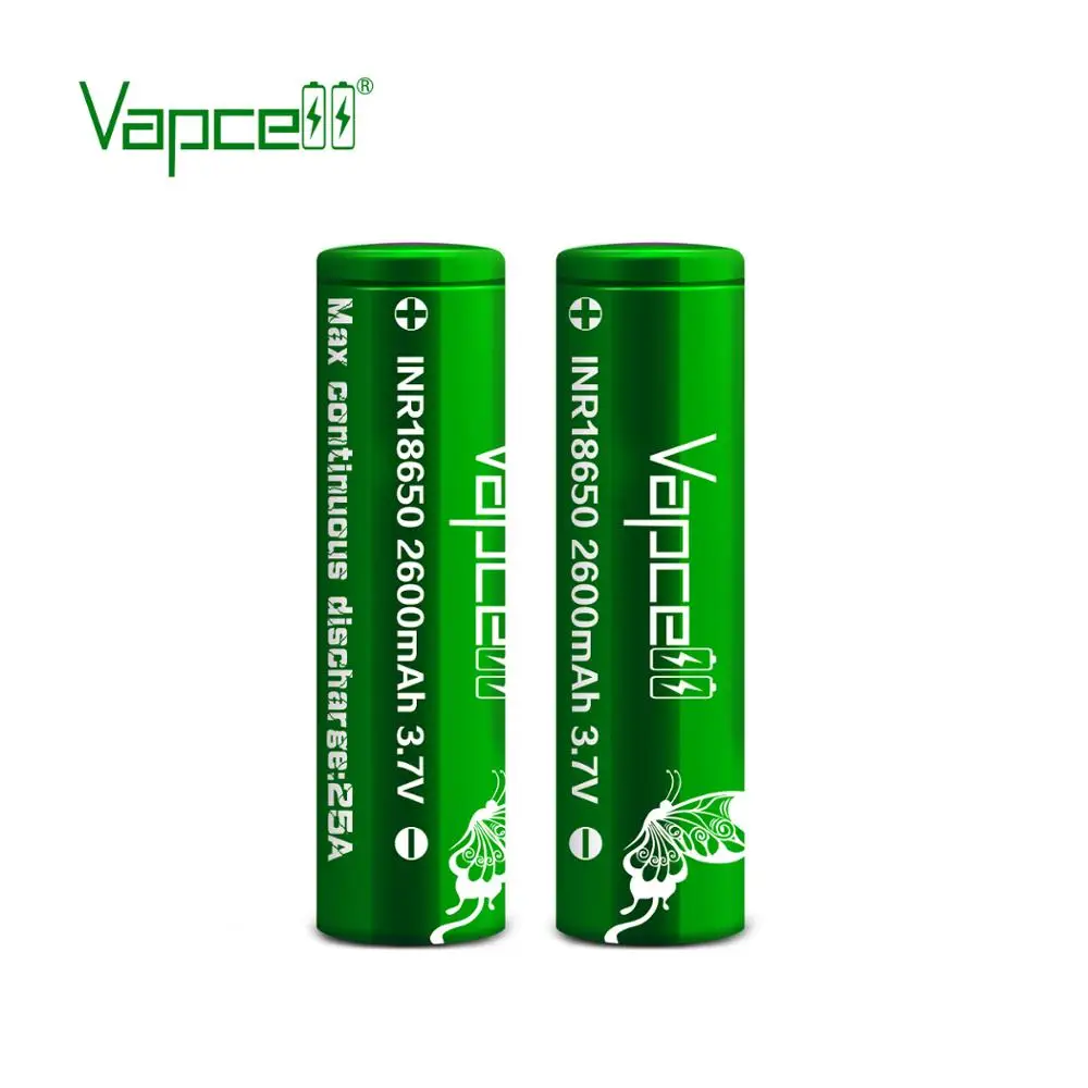 Vapcell 18650 2600 мАч 25a аккумуляторная батарея перезаряжаемая литий ионная 3 7