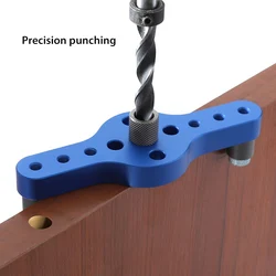 Localisateur de trous de poche verticaux, gabarit de perçage, perçage, poinçon de centrage réglable, positionneur de poinçonnage, bricolage, outils détachables bleus 