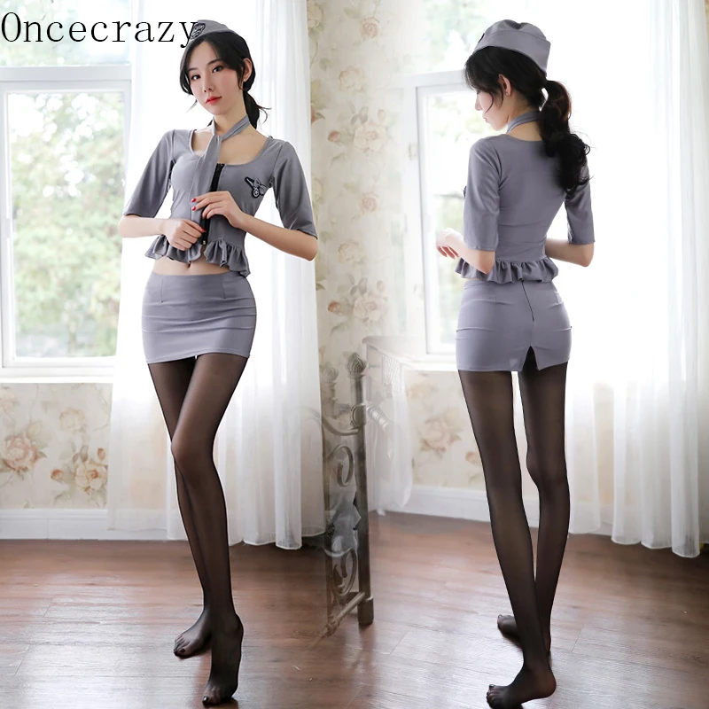 Oncecrazy сексуальный косплей стюардесса Эротическое нижнее белье в виде униформы