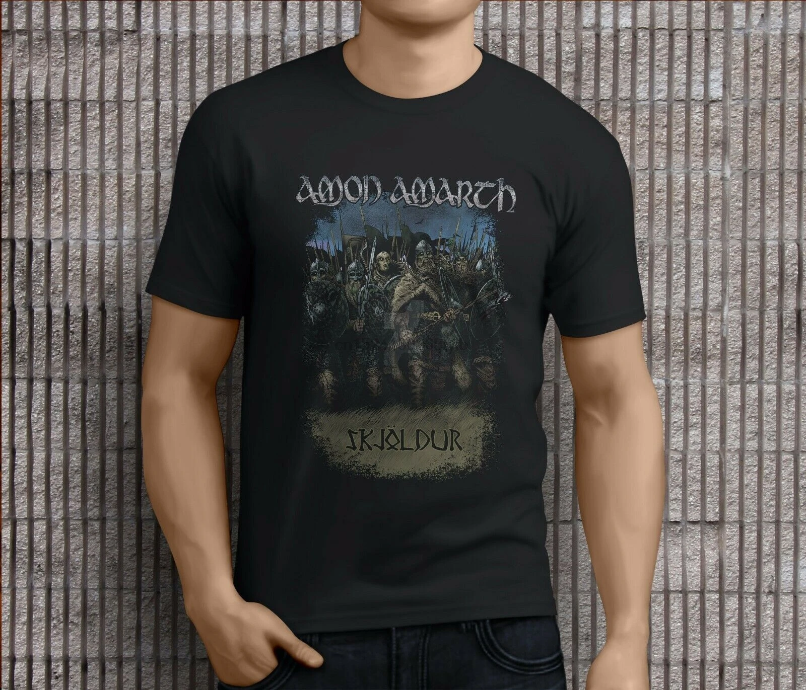 Новые популярные Амон Rock Band мужские черные футболки S-3XL | Мужская одежда