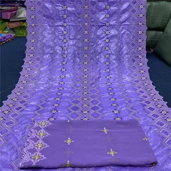 

African bazin riche fabric pretty design bazin brode bazin lace with net blouse for women dress h66-425