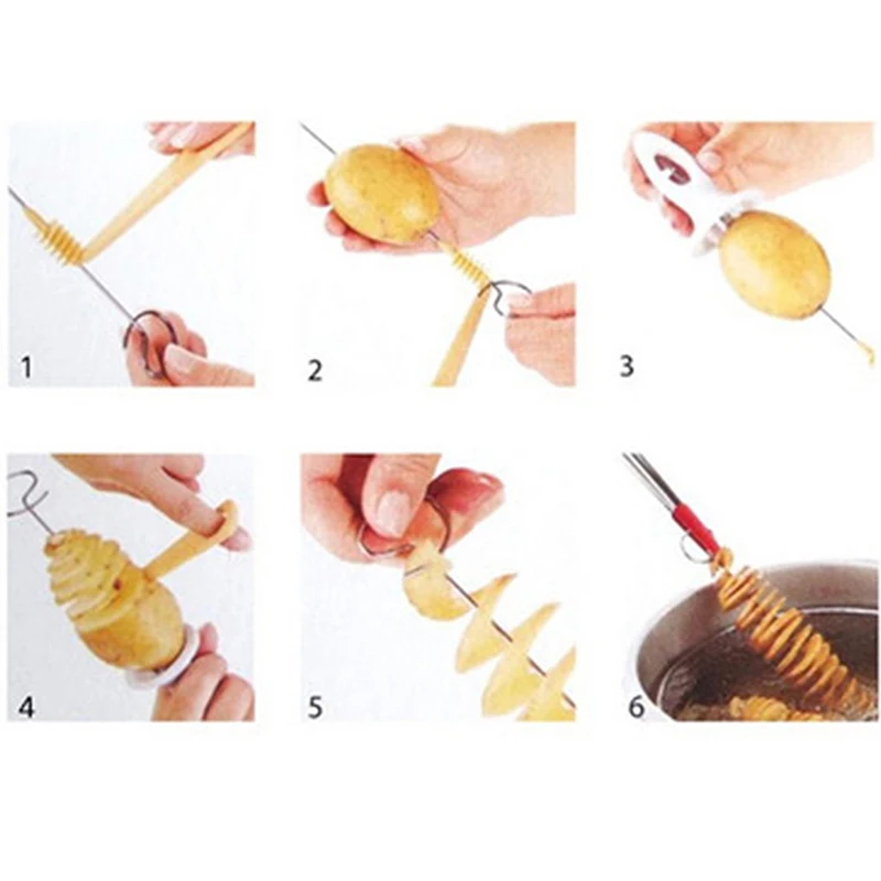 Кухонные принадлежности Tornado нож для спиральной нарезки картофеля ручной слайсер спираль французский резак для жарки Картофельная башня делая спиральный нож