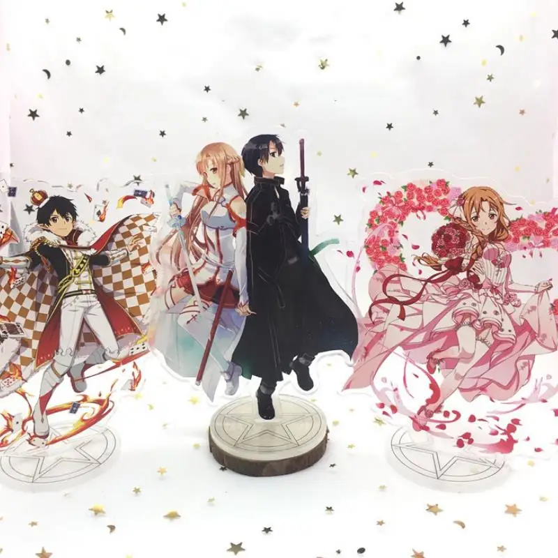 1 шт. Новый мультяшный меч искусство онлайн Kirito Asuna Leafa Yuuki фигурка на акриловой подставке модель держатель