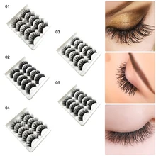 5/10 Pairs Eyelashs 3D Faux Mink False Eyelashes Thick HandMade Lashes Volume Soft Mink Fake Lashes False Eyelashes Eyeaccessory