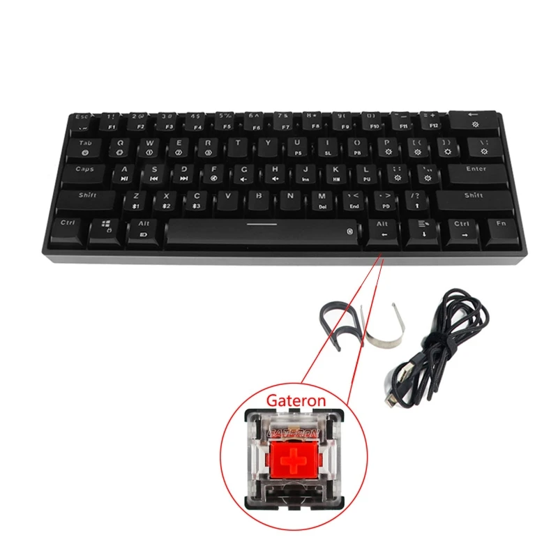 2020 RGB Backlit Bluetooth 5.0 Wireless Dual Mode Mechanical Keyboard,Portable Compact Waterproof Mini Gaming 61 Gateron Keys LK