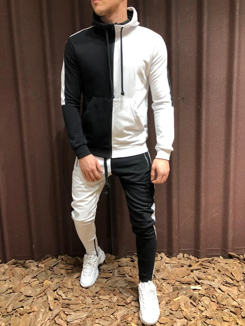 Mens Tracksuit Hoodie Set Two Pieces 