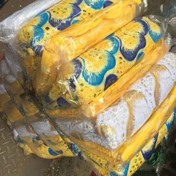 

high quality swiss voile lace tissu africain broderie coton nigerian lace fabrics yellow cotton lace material for wedding Ki242
