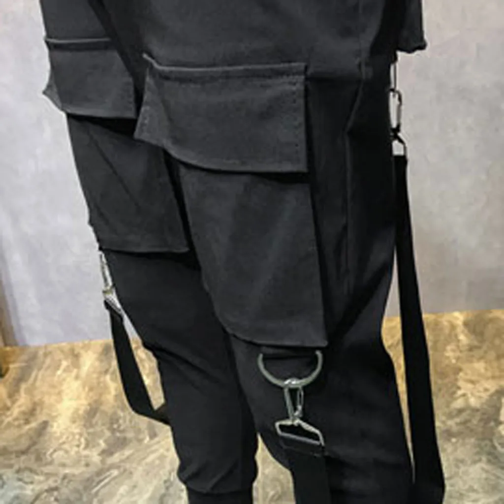 Sweatpants Men Overalls Streetwear Lightweight Hip Hop Harem Pants Tooling Multi-Pocket Comfortable Trouser Joggers Male