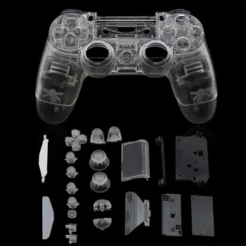 

24pcFull Housing V1 Controller Shell Case Cover Mod Kit buttons For Playstation 4 Dualshock 4 Replacement Transparent Clear