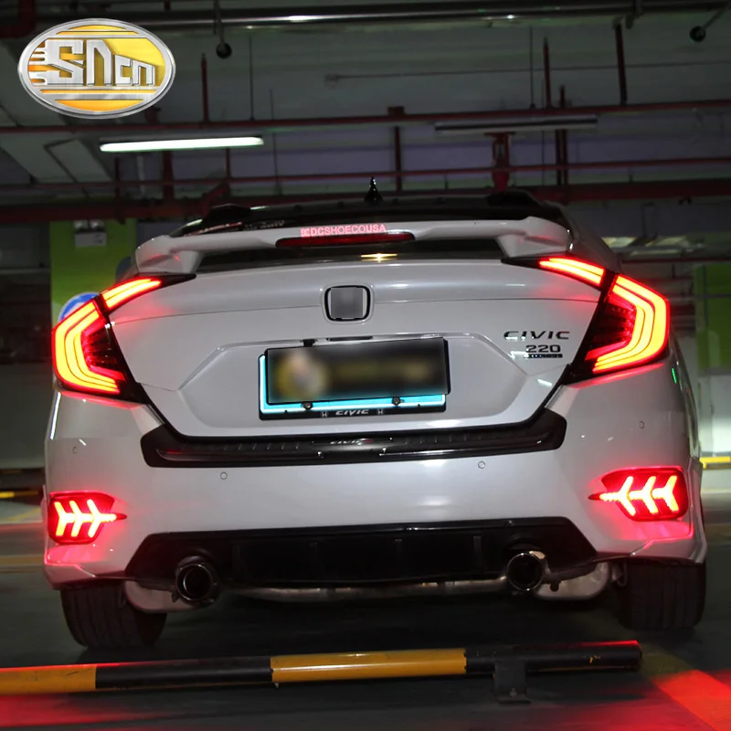 Для Honda Civic 10th Автомобильный задний светильник s задний светильник Поворотная лампа+ Реверсивный+ противотуманный+ тормозной светильник и подвижная лампа
