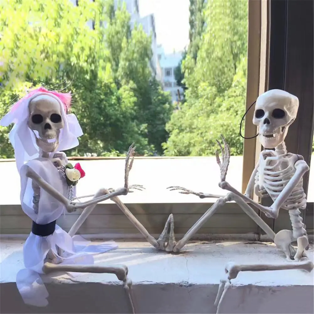 Poseable Skeleton Figure With Movable Joints Haunted House Props For Halloween Party Decoration