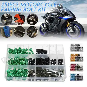 

251pcs Motorcycle Full Fairing Bolts Kits Motorbike Body Windshield Fastener Screws Nuts For Honda/Yamaha/Suzuki