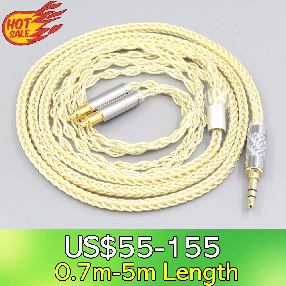 

LN007627 8 Core Gold Plated + Palladium Silver OCC Alloy Cable For Audio Technica ATH-ADX5000 ATH-MSR7b 770H 990H A2DC Headphone