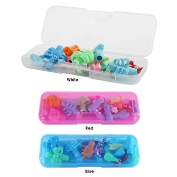 

4pcs Hollowed Pencil Holder Learning Practise Two Finger Tools Rubber Children Writing Pen Aid Grip for School Kids