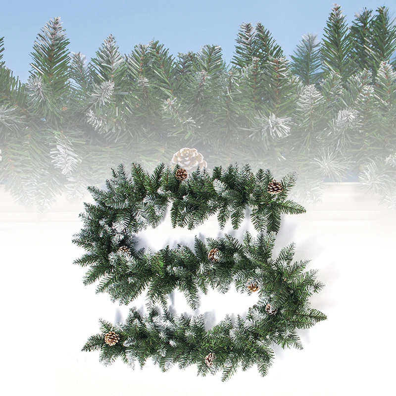 2.7m Christmas Vine PVC Artificial Pine Vine Rattan Christmas Window Door Home Party Decoration 9ft Vine Garland Decoration