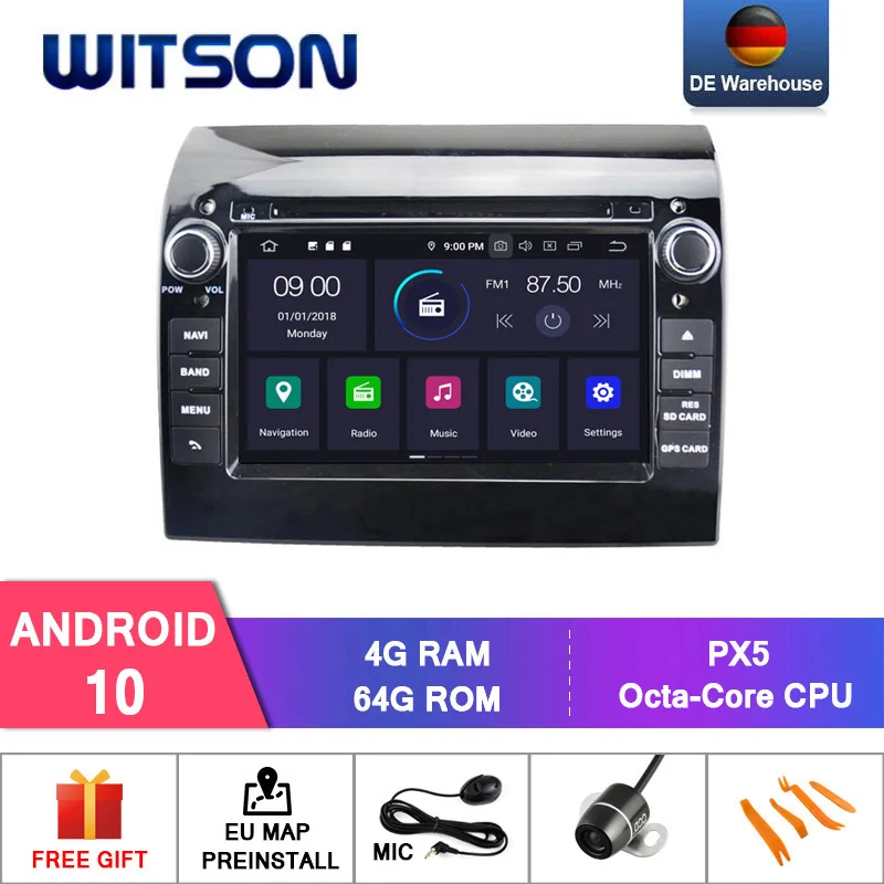WITSON Android 10 IPS HD экран для FIAT DUCATO автомобильный DVD GPS Радио стерео 4 Гб RAM + 64 FLASH Octa Core DVR