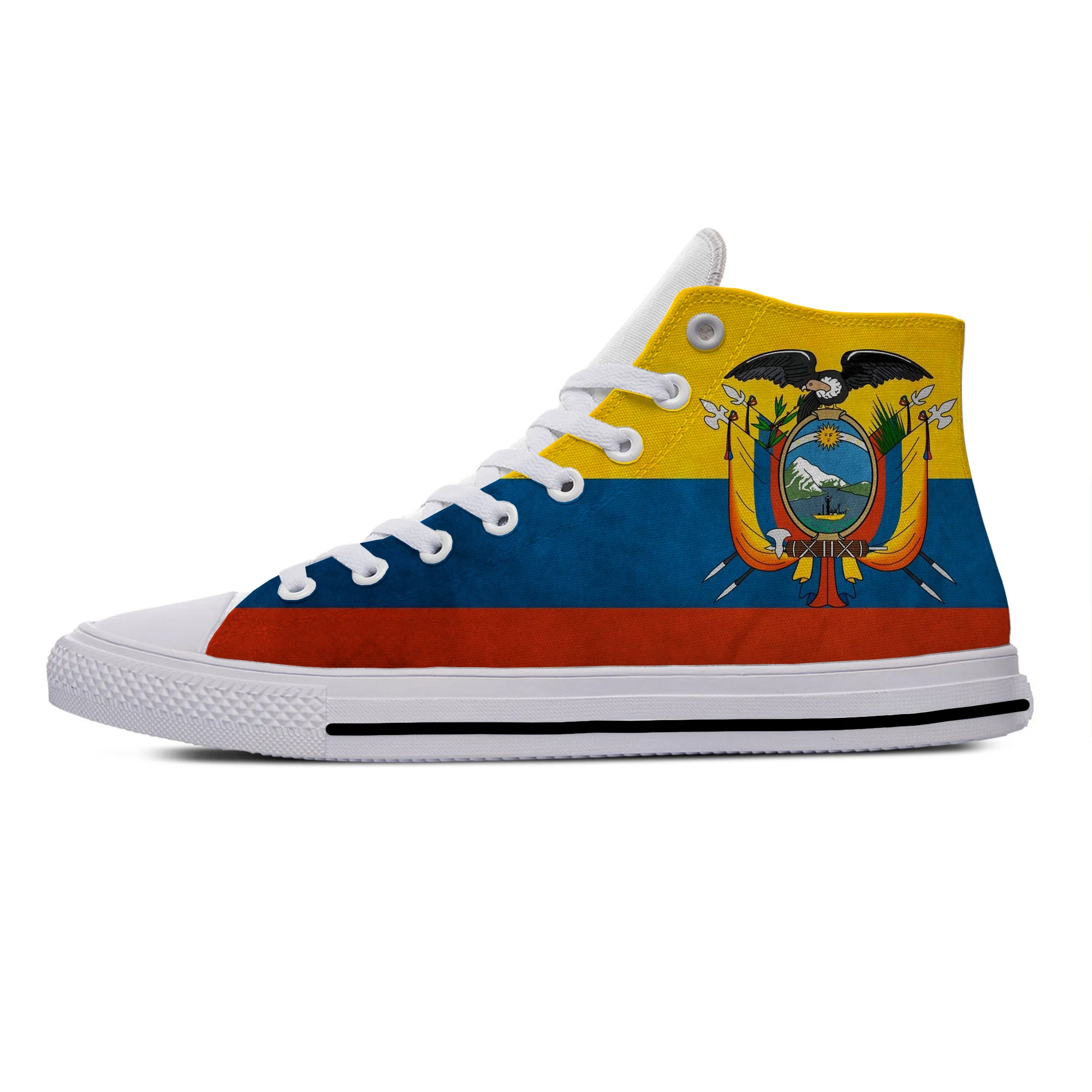 Ecuador Flag Cool Fashion Popular patriotic Casual Cloth Shoes High Top