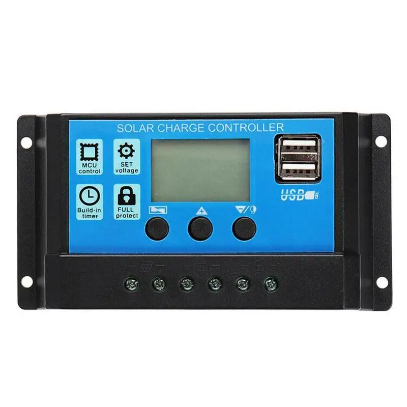 Controlador de Célula Bateria para Fora Painel Solar Dual 18v - 5v 10 20 30 40 50a Barco Carro Regulador Camping Ect B4z0 100w Usb barco célula solar controlador de acampamento ect bateria para fora b4z0