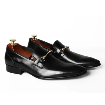 

2020 New Men's Shoes Business Dress Shoes Leather Shoes Work Wear to Create a Simple Atmosphere Pure Genuine Leather Cow Leather