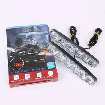 

6 Led Car Headlight High Power High/Low Beam Aluminum Warning Driving Fog Lamp Auto Head LED Daytime Running Light Car Styling