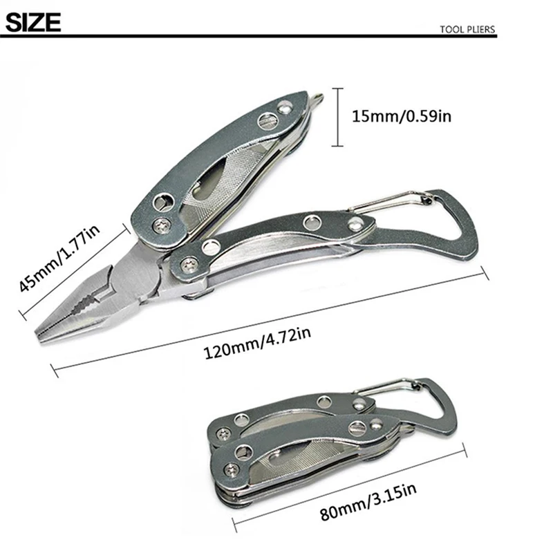 KINDLOV Multitool Pliers Portable Folding Pliers Wire Stripper Keychain Knife Screwdriver Outdoor Hiking Camping Tool Hand Tools