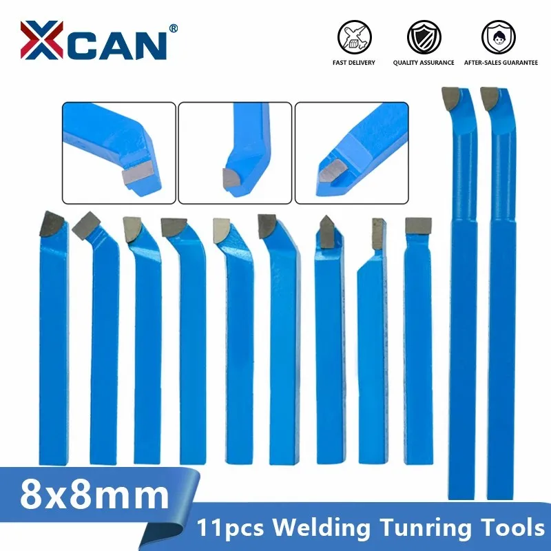

XCAN 8mm Shank Lathe Boring Turning Tools 11pcs Carbide Tipped Lathe Cutter Welding Turning Tool Holder