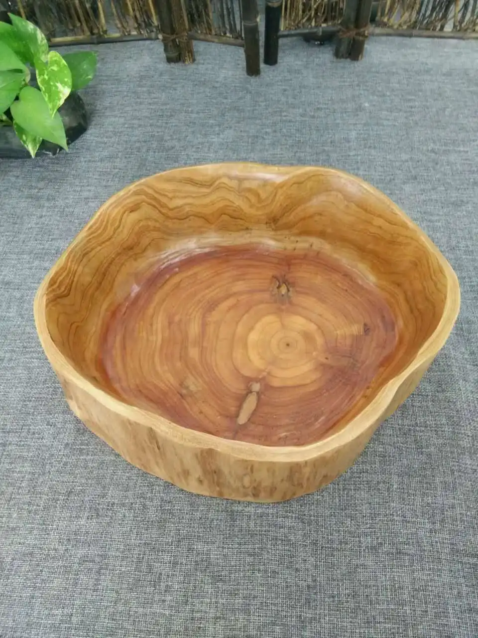 Household Fruit Plate Creative Living Room Solid Wood Multi-part Wood Candy Big Dried Fruit Tray Seperated Wooden Root Carving T