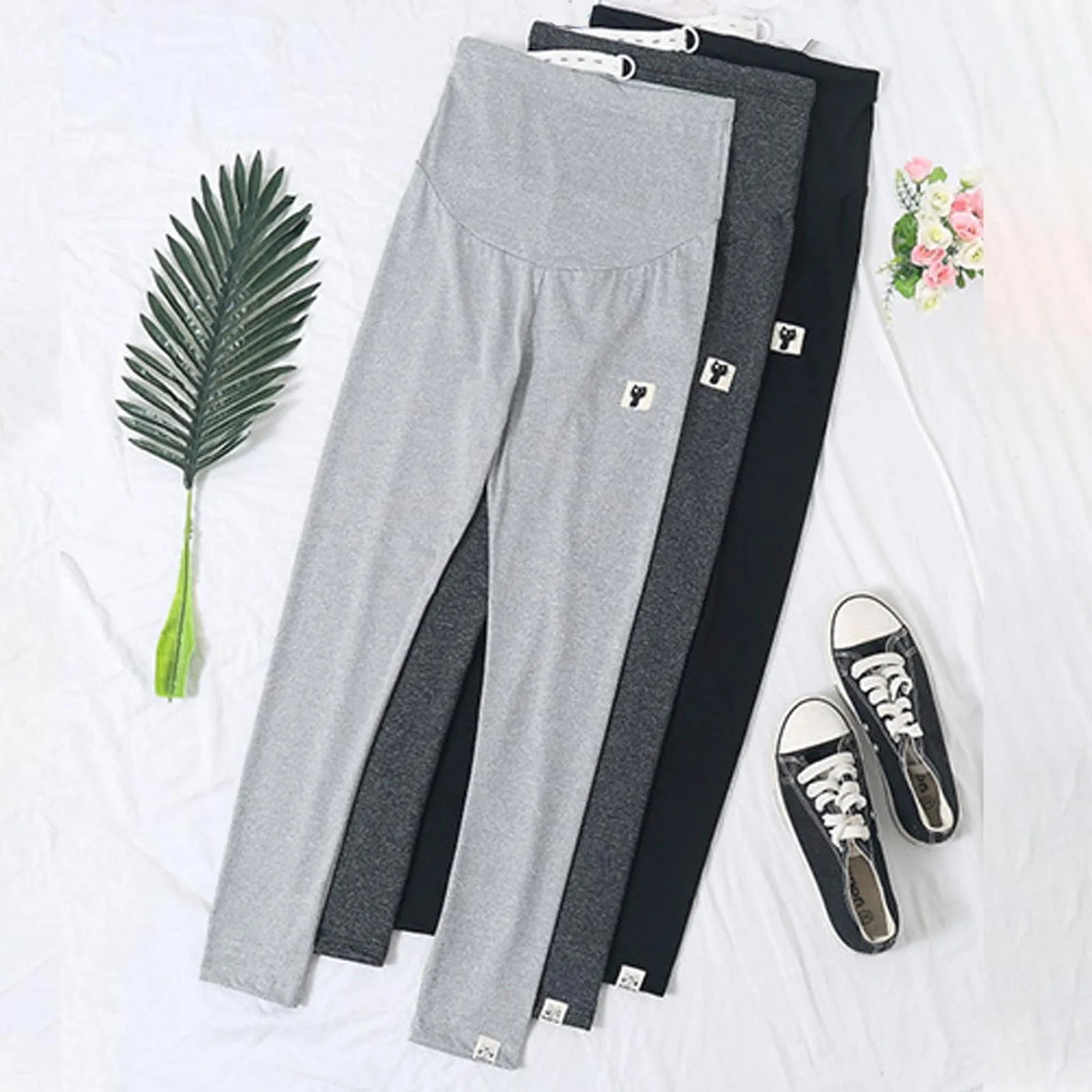 Leggings de maternidad pantalones mujeres, pantalones largos signo gato pantalones de maternidad mallas ropa de embarazo