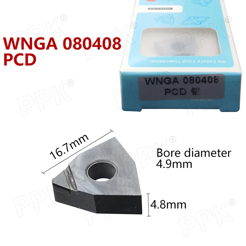 Высокоточный 1 шт. PCD WNGA 080408 PCD Алмазный ЧПУ лезвие вставки