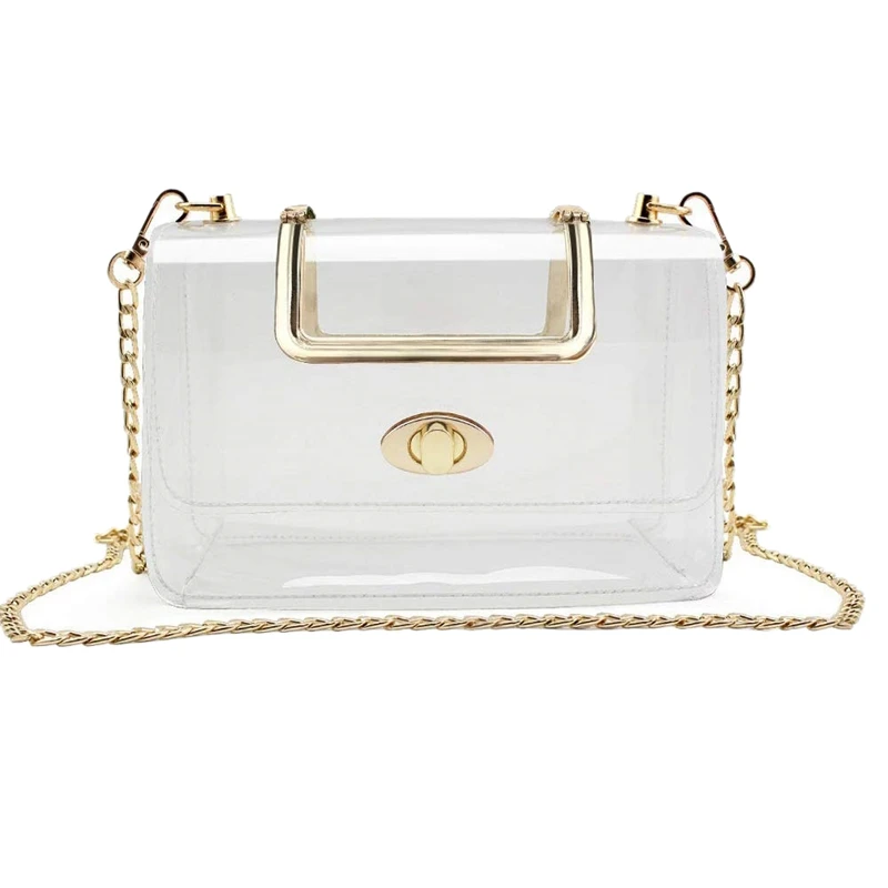 

Clear Purse for Women/Girls Clear Purse with Removable Chain Strap Fashionable Design and Fits Many Occasions