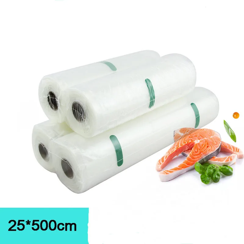 

2 Rolls / 1 Slot 25*500cm Vacuum Sealer Bags Food Storage Bags for Vacuum Sealer Fresh Food Packing Packer