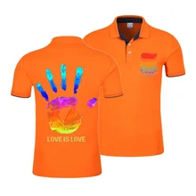 Поло, топы из чистого хлопка с принтом логотипа, дышащие рубашки для молодых пар, спортивные разноцветные, Прямая поставка