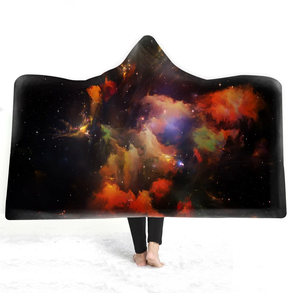 

BEST.WENSD 100% Quality Galaxy Wool Blanket Microfiber Fabric American Style Wearable Blanket Double Portable Throw Blanket New
