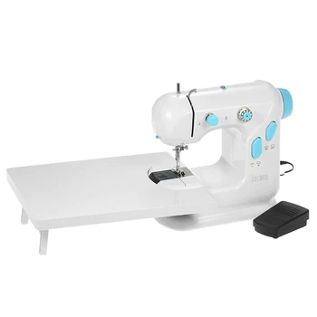 

Mini Handheld Portable Electrec Sewing Machine Dual Speed with Extension Table LED Light Stitch Sew Needlework Mending Machine