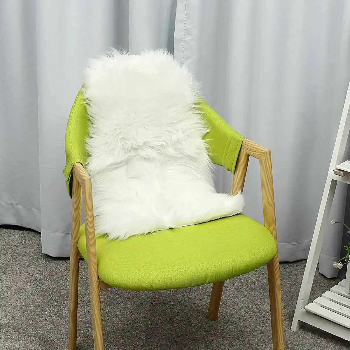 Коврик из искусственной овчины, пушистый ковер для гостиной, спальни, однотонный пушистый коврик из меха, моющийся коврик из искусственного меха для спальни