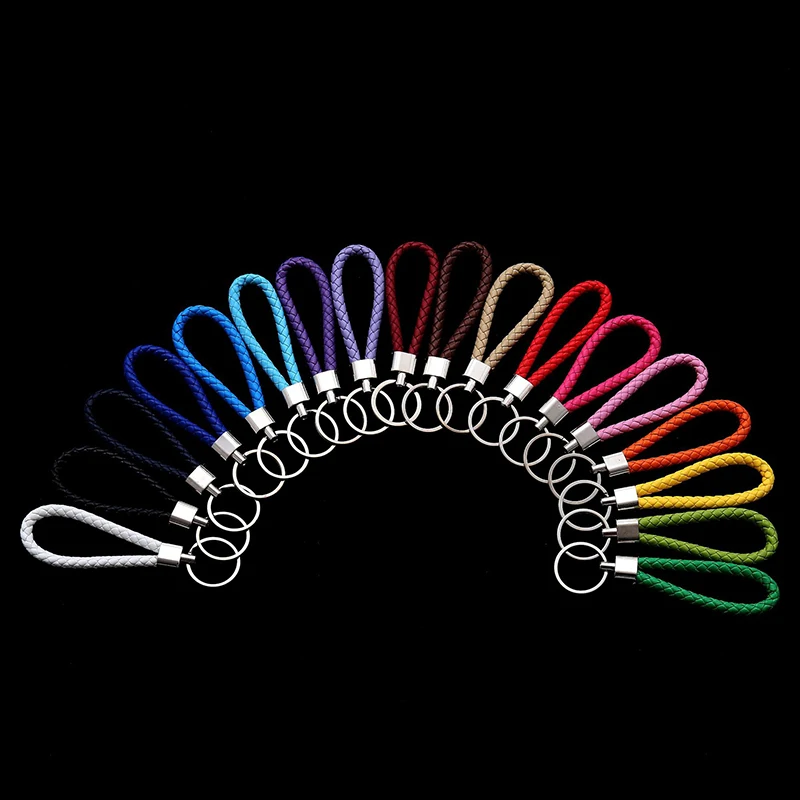 Key Chains PU Leather Braided Woven Rope Keychain DIY Bag Pendant Key Chain Holder Car Keyring Simple Multiuse Key Holder Gifts