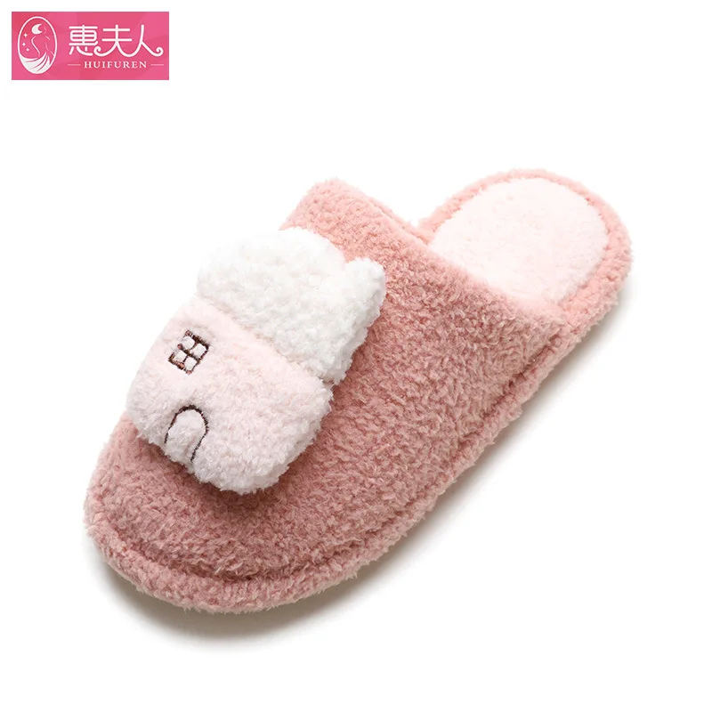 New Cotton Slippers Non-slip Couple Lovely Warm Cotton Mop That Occupy with 2023 Indoor Four Seasons Floor Female of The Winter