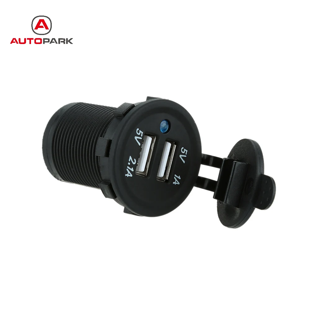 DC 5 В 2.1A/1A двойное USB гнездо мотоцикла Зарядное устройство адаптер питания розетка