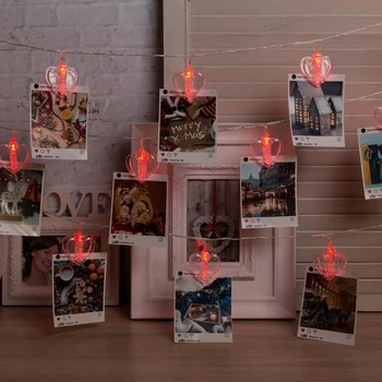 

Garland "Thread" 4.5 m with attachments "Clothespins-heart", IP20, transparent thread, 20 LED, red glow, fixing, 220 V