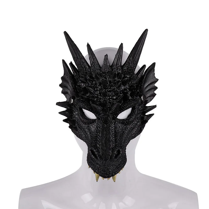 

Funny Unisex Party Mask Latex Cosplay Half Face Colourful Dragon Masks Masquerade Halloween Party Decor Halloween