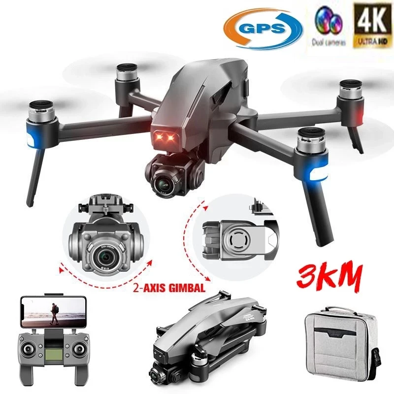 New M1 Pro GPS Drone 6K HD Camera Brushless Motor 2-Axis Gimbal 4K RC Distance 3KM 5G WIFI FPV System Supports TF card | Электроника