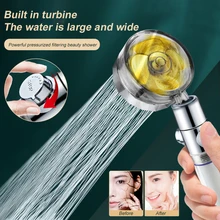 

High Pressure Water Saving Spray Shower Head 360 Rotated Rainfall Shower Head Fan Bath Hand-held Pressurized Massage Shower Head