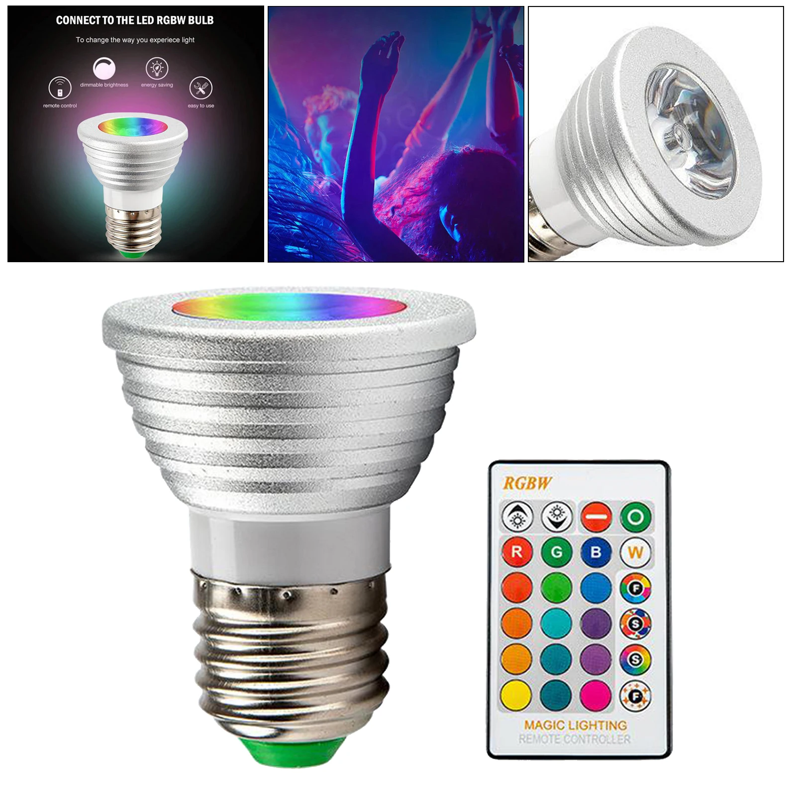 5 Вт E27 RGB светодиодный светильник лампы дистанционного Управление 16 Цвета