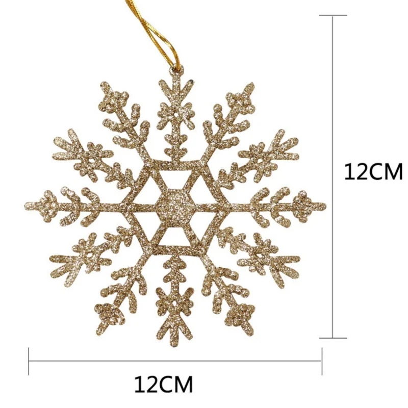 3 шт. 12 см пластиковые посыпать порошок Снежинка Рождественская елка украшения Снежинка Висячие украшения Рождественские принадлежности