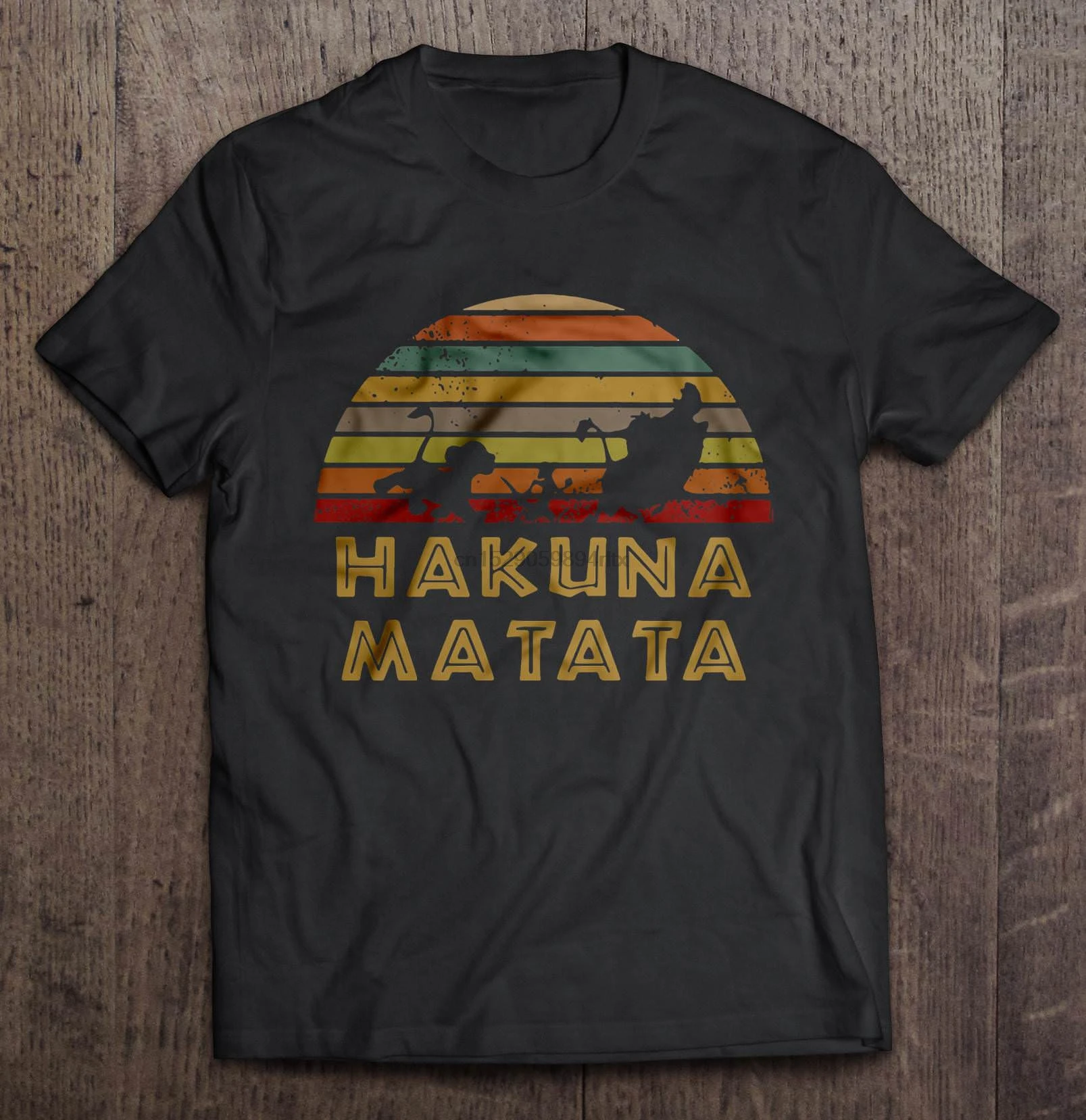 Мужская забавная футболка модная футболка Hakuna Matata винтажная женская футболка с изображением короля льва