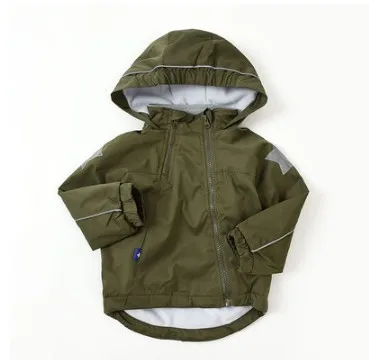 army green Ветровка для мальчиков и девочек; водонепроницаемая ветрозащитная Детская куртка с капюшоном; сезон осень-зима; Флисовая теплая детская верхняя одежда; куртка; BC846 - Цвет: army green