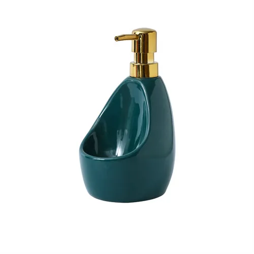 Dark green-L Nordic ceramic hand sanitizer press bottle detergent shampoo shower gel sub-bottle lotion bottle creative home LL10221107 - Цвет: Dark green-L