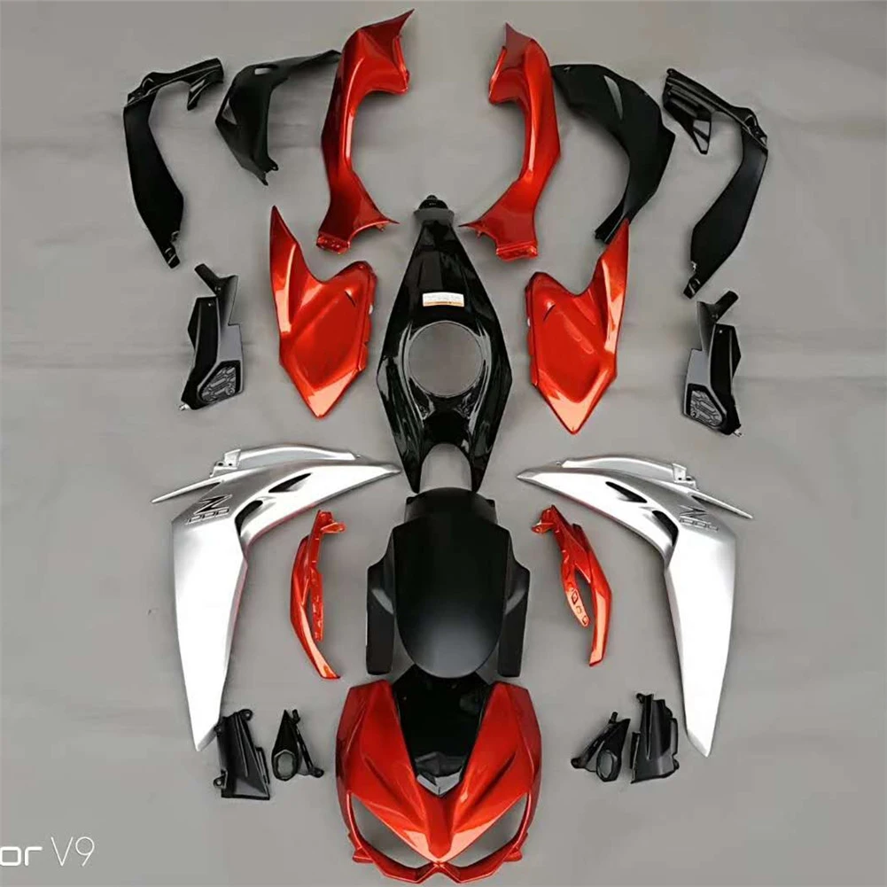 Z1000- 3 варианта цвета двойная фара для Kawasaki обтекатель корпуса комплект топливного бака крышка боковая пластина крыло Z1000 14-17
